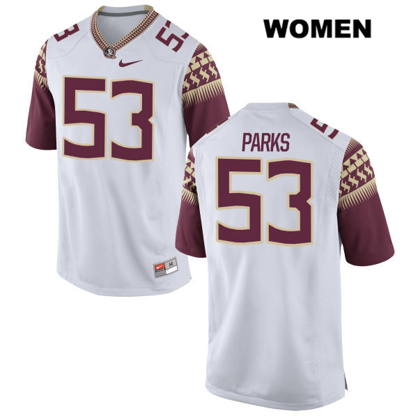 Women's NCAA Nike Florida State Seminoles #53 Jalen Parks College White Stitched Authentic Football Jersey NEO5269GJ